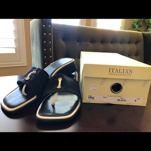 Italian low wedge sandals
